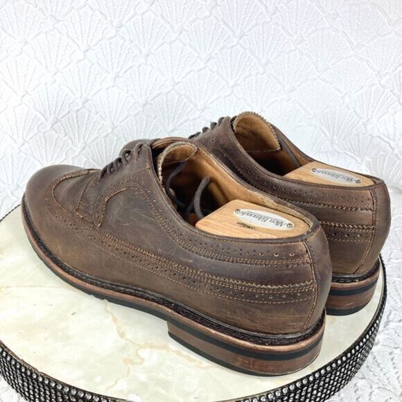 Frye Shoes Men Size 12 Brown Distressed Leather James Wingtip Attractive Oxfords - Picture 7 of 12